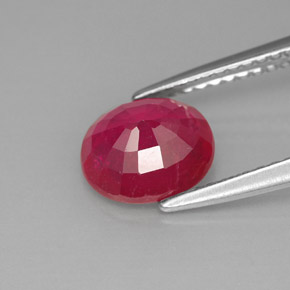Rubino naturale rosso da 1,95 ct, taglio ovale, SI