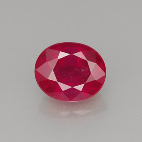 Rubino naturale rosso da 1,44 ct, taglio ovale, VS-SI