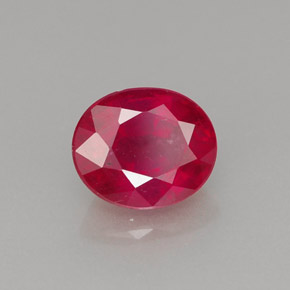 Rubino naturale rosso da 1,44 ct, taglio ovale, VS-SI