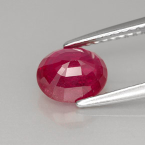 Rubino naturale rosso da 1,44 ct, taglio ovale, VS-SI