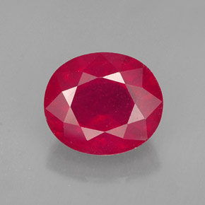 Rubino naturale rosso da 1,86 ct, taglio ovale, SI