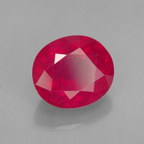 Rubino naturale rosso da 1,86 ct, taglio ovale, SI