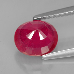 Rubino naturale rosso da 1,86 ct, taglio ovale, SI