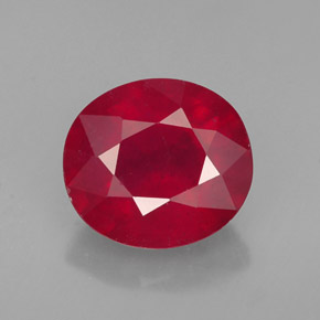 Rubino naturale rosso da 1,94 ct, taglio ovale, SI