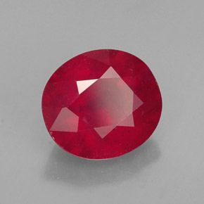 Rubino naturale rosso da 1,94 ct, taglio ovale, SI