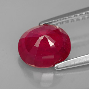 Rubino naturale rosso da 1,94 ct, taglio ovale, SI