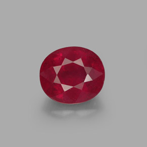 Rubino naturale rosso da 1,87 ct, taglio ovale, SI