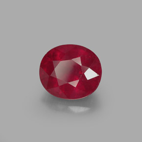 Rubino naturale rosso da 1,87 ct, taglio ovale, SI