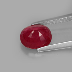 Rubino naturale rosso da 1,87 ct, taglio ovale, SI