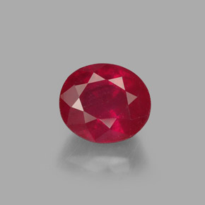 Rubino naturale rosso da 1,95 ct, taglio ovale, SI