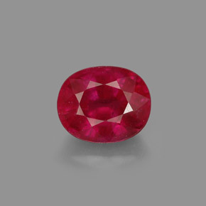 Rubino naturale rosso da 1,96 ct, taglio ovale, SI