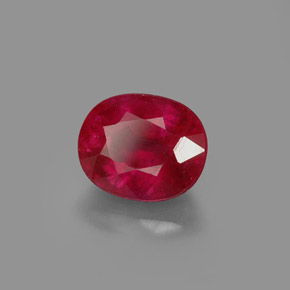 Rubino naturale rosso da 1,96 ct, taglio ovale, SI