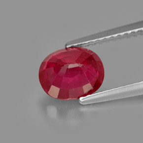 Rubino naturale rosso da 1,96 ct, taglio ovale, SI