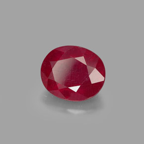 Rubino naturale rosso da 1,94 ct, taglio ovale, SI