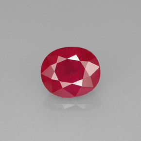 Rubino naturale rosso da 1,92 ct, taglio ovale, SI