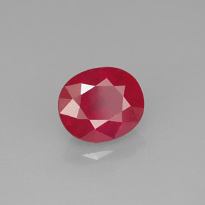 Rubino naturale rosso da 1,92 ct, taglio ovale, SI