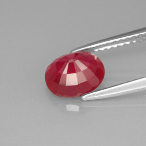 Rubino naturale rosso da 1,92 ct, taglio ovale, SI