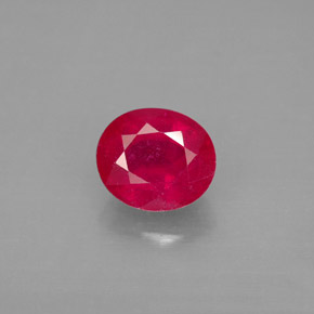 Rubino naturale rosso da 1,91 ct, taglio ovale, SI