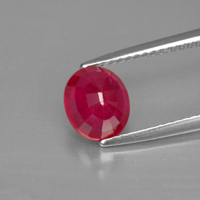 Rubino naturale rosso da 1,91 ct, taglio ovale, SI