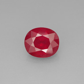 Rubino naturale rosso da 1,91 ct, taglio ovale, SI