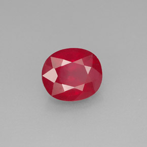 Rubino naturale rosso da 1,91 ct, taglio ovale, SI
