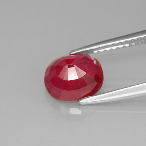 Rubino naturale rosso da 1,91 ct, taglio ovale, SI