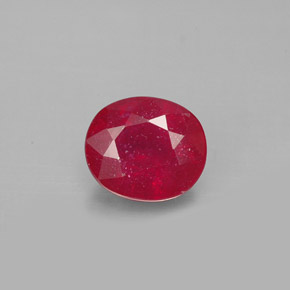 Rubino naturale rosso da 1,90 ct, taglio ovale, SI