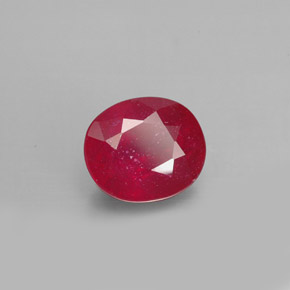 Rubino naturale rosso da 1,90 ct, taglio ovale, SI