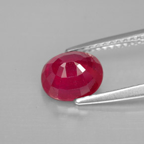 Rubino naturale rosso da 1,90 ct, taglio ovale, SI