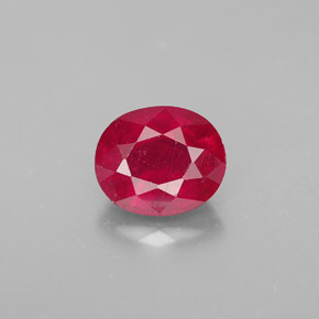Rubino naturale rosso da 1,70 ct, taglio ovale, SI