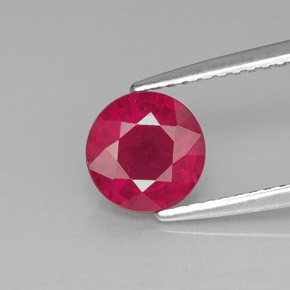 Rubino naturale rosso da 1,63 ct, taglio rotondo, SI