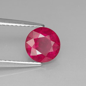 Rubino naturale rosso da 1,63 ct, taglio rotondo, SI