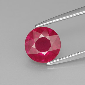Rubino naturale rosso da 1,74 ct, taglio rotondo, SI
