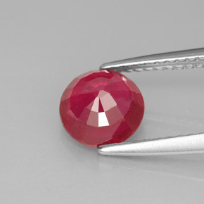 Rubino naturale rosso da 1,74 ct, taglio rotondo, SI