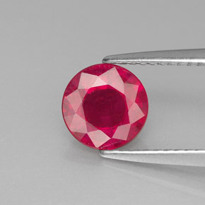 Rubino naturale rosso da 1,56 ct, taglio rotondo, SI
