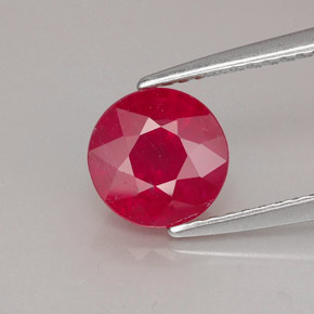 Rubino naturale rosso da 1,93 ct, taglio rotondo, SI