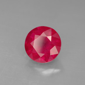 Rubino naturale rosso da 1,88 ct, taglio rotondo, SI-I1