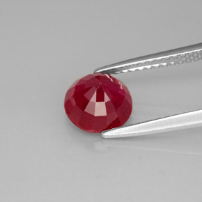 Rubino naturale rosso da 2,02 ct, taglio rotondo, SI-I1