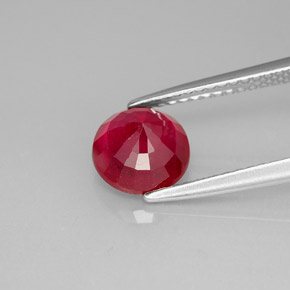 Rubino naturale rosso da 1,97 ct, taglio rotondo, SI-I1