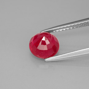 Rubino naturale rosso da 2,15 ct, taglio rotondo, SI-I1