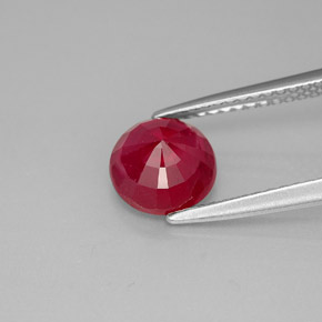 Rubino naturale rosso da 1,93 ct, taglio rotondo, SI-I1