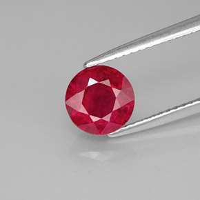 Rubino naturale rosso da 1,79 ct, taglio rotondo, SI-I1