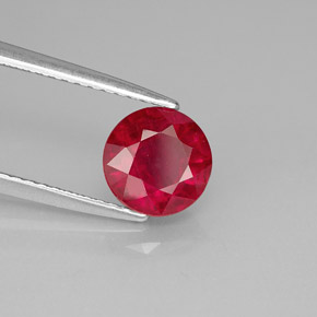 Rubino naturale rosso da 1,79 ct, taglio rotondo, SI-I1