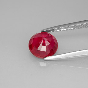 Rubino naturale rosso da 1,79 ct, taglio rotondo, SI-I1
