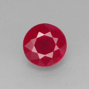 Rubino naturale rosso da 1,85 ct, taglio rotondo, SI-I1