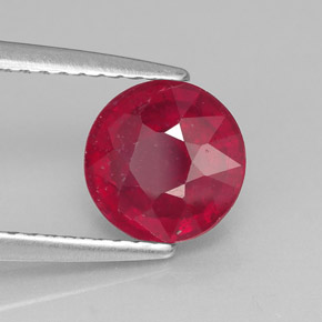 Rubino naturale rosso da 1,90 ct, taglio rotondo, SI-I1