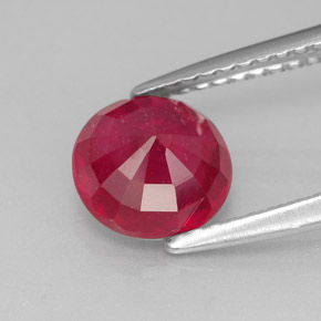 Rubino naturale rosso da 1,90 ct, taglio rotondo, SI-I1