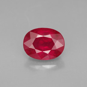Rubino naturale rosso da 2,37 ct, taglio ovale, VS-SI