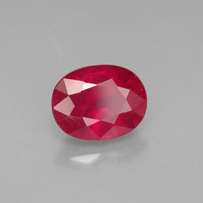 Rubino naturale rosso da 2,37 ct, taglio ovale, VS-SI