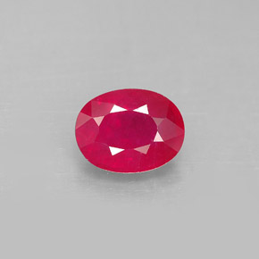 Rubino naturale rosso da 2,24 ct, taglio ovale, SI